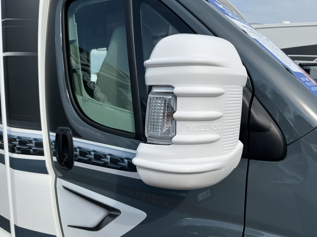 Milenco Mirror Protectors (Fiat, Citroen, Peugeot, Ducato) 2025 Onwards (7535) WHITE - LONG / SHORT ARM
