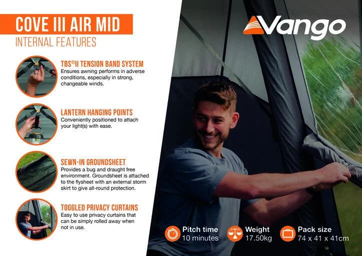 Vango Cove III Air Mid Drive Away Awning - 2026 Model