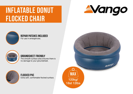 Vango Inflatable Donut Flocked Chair