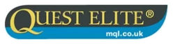 Quest Elite logo with a blue and black color scheme on a white background