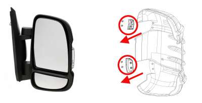 Milenco Mirror Protectors (Fiat, Citroen, Peugeot, Ducato) 2025 Onwards (7535) WHITE - LONG / SHORT ARM