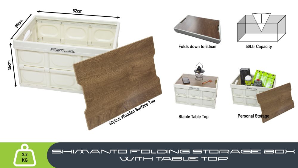 Outdoor Revolution Shimanto Folding Storage Box With Table Top