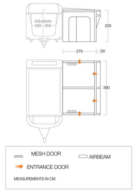 Riviera Air 390 Pro Shield Awning + Carpet